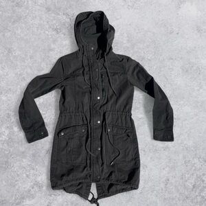 Abercrombie & Fitch Black Hooded Utility Anorak